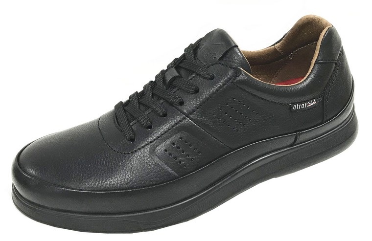 Полуботинки мужские черные, 4804 LEATHER BLACK