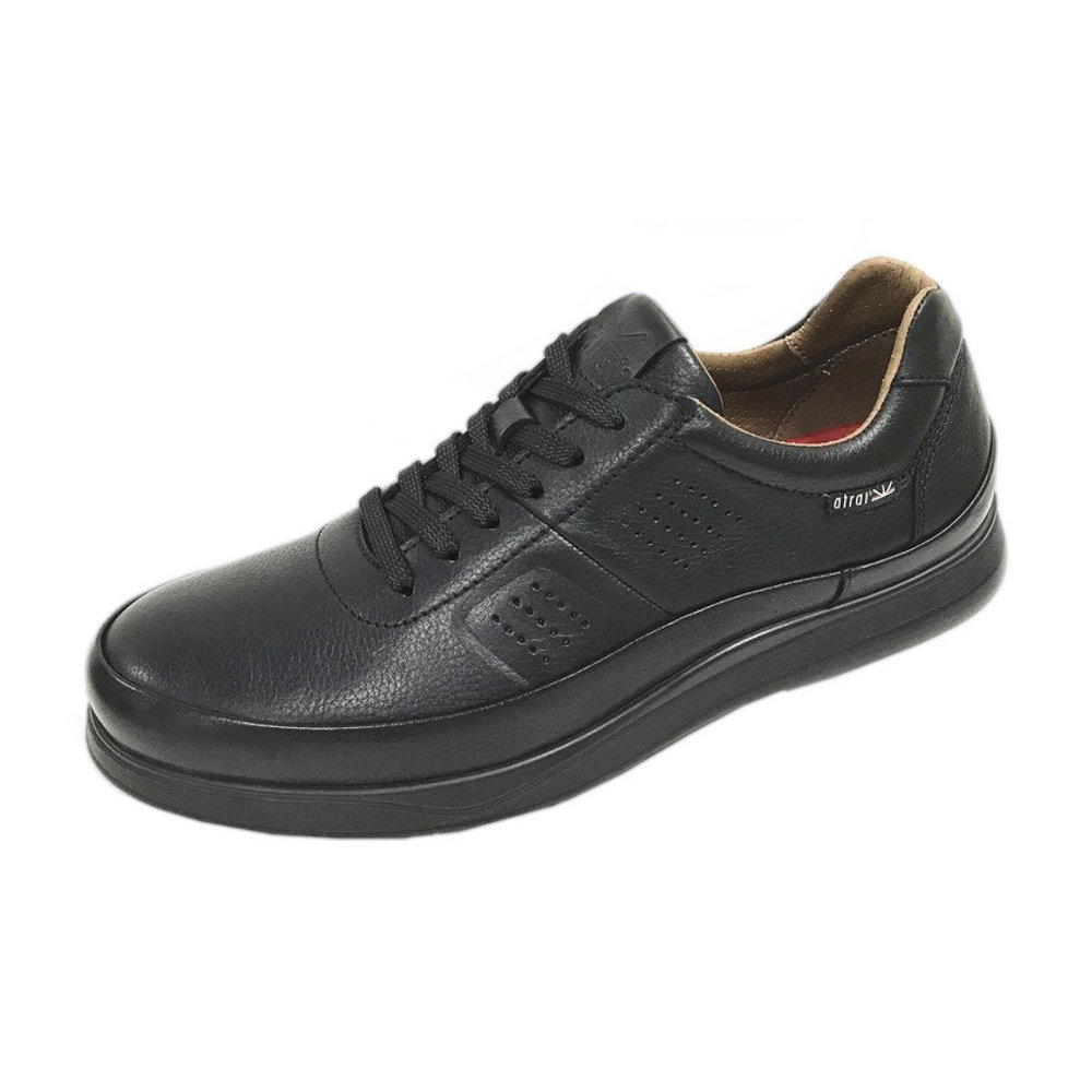 Полуботинки мужские черные, 4804 LEATHER BLACK