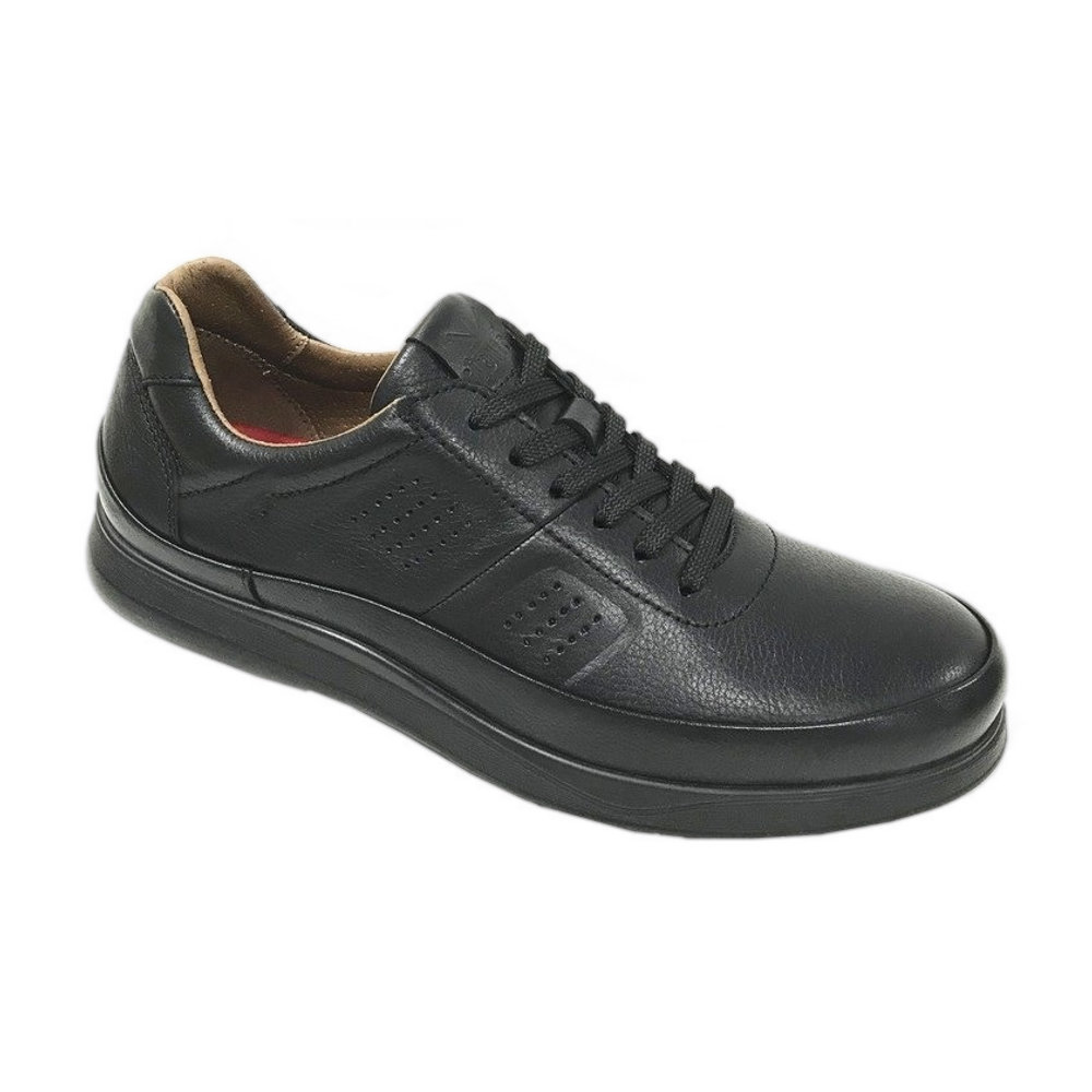 Полуботинки мужские черные, 4804 LEATHER BLACK